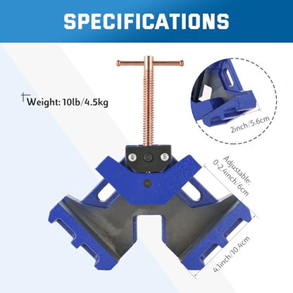 DASBET 2Pcs Cast Iron Welders Angle Clamp Heavy Duty Two Axis Welding Clamp