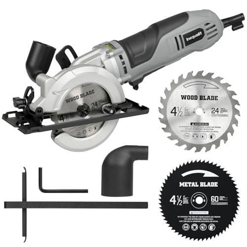 Corded Mini Circular Saw 6A Compact Saw with 2x 4‑1/2" Blades - style: Corded 6A