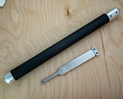 Simple Woodturning Tools Carbide Scraper I Perfect for finishing long straight lines, shaping bowl walls and creating flat bottomed bowls and boxes, USA Made (Oval Cutter/with 17" Foam Grip Handle)