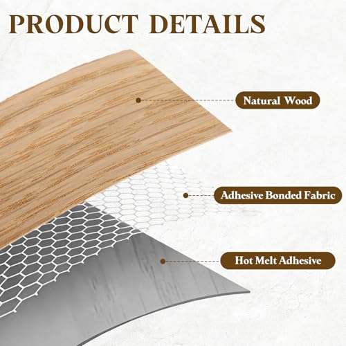 uxcell 1 Inch x 15ft Wood Veneer Edge Banding, Pre-Glued Flexible White Oak Edging Strips, Iron on with Hot Melt Adhesive Wood Tape for Cabinet Repair and Furniture Restoration - size: 1 Inch x 15ft