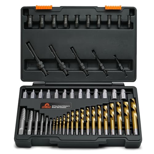 Damaged Screw Extractor Set 55 Pcs,Left Handed Drill Bit Screw Extractor - size: 55PCS