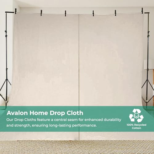 Canvas Drop Cloth for Painting 9x6 feet Pack of 4-8oz Painters Drop Cloths for Painting - All Purpose Canvas Tarps for Floor & Furniture Protection - Recycled Cotton Fabric - size: 9x6 Ft - 2 pc (Pack of 2)