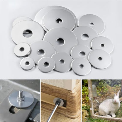 60PCS 1/8" x1" Fender Washers, 304 Stainless Steel 18-8, 1/8" ID x 1" OD Hardware Flat Washers for Screws Bolts - color: Silver, size: Fender 1/8(#6)x1"
