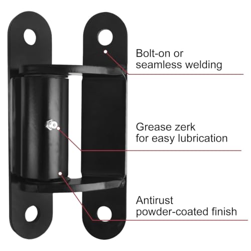 7" Heavy Duty Gate Hinges, 1100 lb, Black 2 Pack, Face-Mount Bolt/Weld-On - size: 2060P