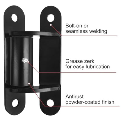 7" Heavy Duty Gate Hinges, 1100 lb, Black 2 Pack, Face-Mount Bolt/Weld-On - size: 2060P