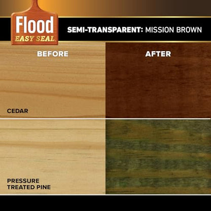 Flood Easy Seal 1 gal Mission Brown Semi-Transparent Wood Stain & Sealer - color: Mission Brown