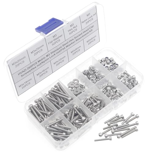 M3 304 Stainless Steel Knurled Hex Socket Cap Screw Nut Washer Kit - size: M3