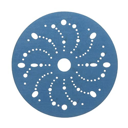 3M Hookit Blue Abrasive Disc, 321U, 36182, 6 in, 500+ Grade, Multi-Hole