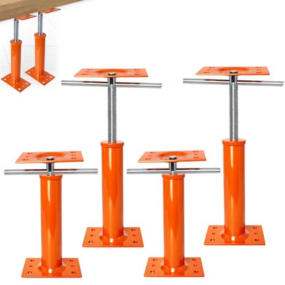 4 Pack 10.8-16.5 in Adjustable House Floor Jacks, Steel, 11,000 lb Each - size: 4P 10.8-16.5 inch