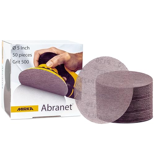 Mirka Abranet 5 Inch 500 Grit Mesh Sanding Discs, Hook and Loop, 50 Pack - size: Grit 500