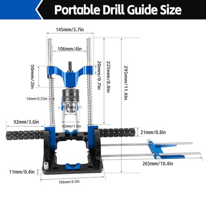 Upgraded Portable Drill Guide with 1/2" Chuck,0°to 90° Multi Angle Drill