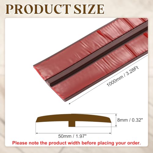 uxcell T-Molding Transition Strips, 3.28 ftx1.97" (LxW) PVC, Black Walnut - color: Black Walnut, size: 3.28 ft x 1.97"
