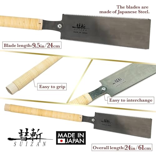 SUIZAN Ryoba Double Edge Saw 9.5" Assembly ver - Japanese Pullsaw Hand Saws - style: 9.5 Inch (240mm) Assembly Ver
