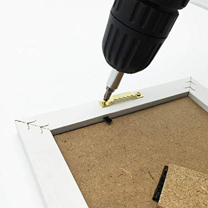 100 Pack Small Steel Sawtooth Picture Hangers with Screws (Gold) - color: Small Gold - 100 Pack