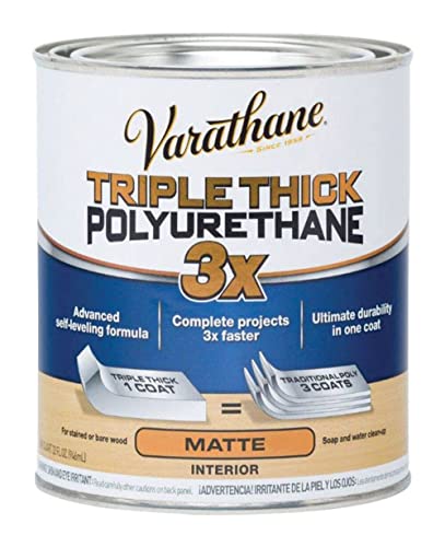 Varathane Triple Thick Polyurethane Matte Wood Finish, Quart (Pack of 2) - size: 1 Quart (Pack of 2), style: Matte