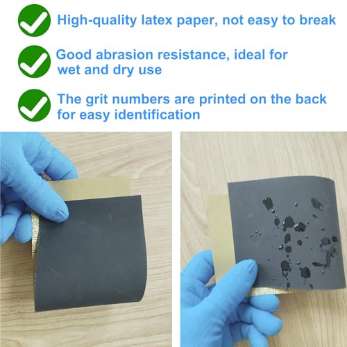 20 Pack Sandpaper Sheets 9 x 11 Inch, Sand Paper Assorted for Wet/Dry Wood Metal Sanding, Polishing (10grits Assorted) - size: 9x11inch assorted grit