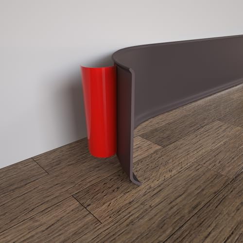 COUKIU Peel and Stick Rubber Baseboard Trim, 6 Inch x 60 Feet, Brown, S152 - color: Brown, size: 6in x 60ft