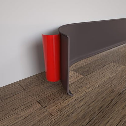 COUKIU Peel and Stick Rubber Baseboard Trim, 6 Inch x 60 Feet, Brown, S152 - color: Brown, size: 6in x 60ft