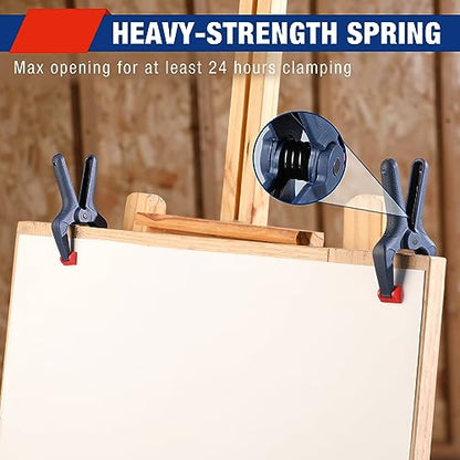 WORKPRO Spring Clamp Set, 16-Piece 3-3/8" with Adjustable Jaw Pads - color: Blue, size: Single Size Set (3-3/8")