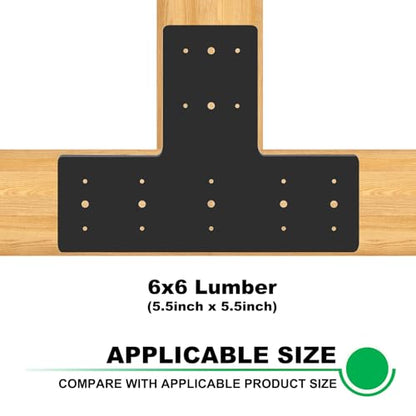 4pcs 17x5 T Post Brackets L Mending Plate for Wood 6X6 Heavy Duty