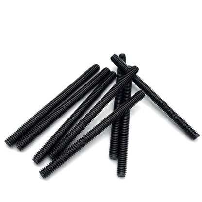 8pcs Black Zinc Fully All Threaded Rod Carbon Steel Long Thread Screw 5/16x4 for Furniture Garden Railing Mounting Assembly Fastening Steel Frame Connection Full Thread Rod for Furniture - size: Black-Zinc 5/16x4 Inch-8P