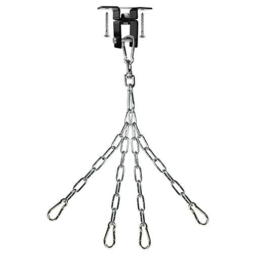Yes4All Punching Bag Hanger, Stainless Steel Swivel Chain with 4 Snap Hooks for Heavy Bag, Gym Swing, Trapeze, and Hammock - color: Wood Beam Hanger with chain