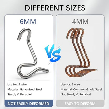 30 Pack 6mm Fence Wire Tighteners, 1/4"Barb Wire Tightener Clips Fence Tools Wire Tensioner for Fast Tightening Metal Fence Post Farm Garden Fence Wire(Tightener Handle Not Included)