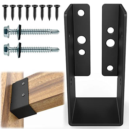 12 PCS Concealed Joist Hanger,2" x 4"Outdoor Concealed-Flange Hanger,Concealed Face Mount Joist Bracket for 2"x4" Beam ,Swing,Fence - size: Powder Coated 2" x 4"- 12 PCS