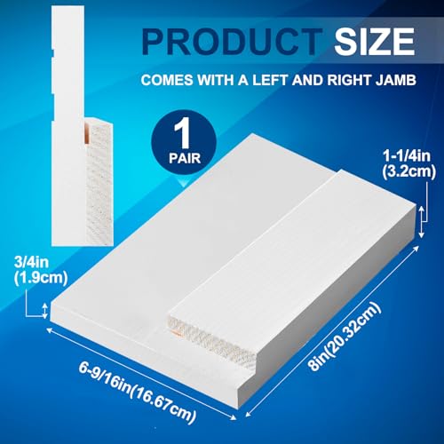 CroBlissful 1 Set 8 Inch L X 6-9/16 Inch W X 1-1/4 T Exterior Door Jamb Repair Kit, Jamb Paintable Wood Rotted Door Frame Repair Kit for Exterior Frame - size: 8 Inch L X 6-9/16 Inch W X 1-1/4 T