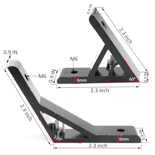 3Pcs 60deg, 3Pcs 120deg 1010 Angle Bracket 1" x 1" 10 Series Aluminum Extrusion 60 Degree Joint Connector Brace for Slot 60° Corner Joiner 120deg 1020 1 Inch Extruded Aluminium Profile - style: 3 set 60 120deg with m6