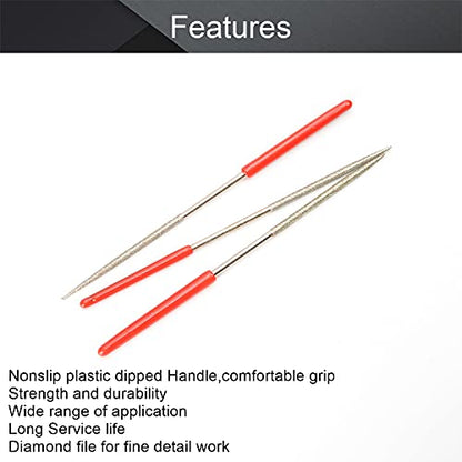 Utoolmart 7Pcs 2mm x 100mm Round Diamond Needle File Set 150 Grits - size: 2mm x 100mm