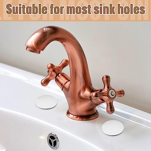 LEIFIDE 2 Pcs Kitchen Sink Faucet Hole Cover, White - color: White