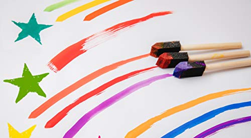 PANCLUB Paint Foam Brush Value Pack 1 Inch - 25 Per/Pack 2 Packs | with Wood Handles | Great for Art, Varnishes, Acrylics, Stains, Crafts - size: 1" - 2 Packs