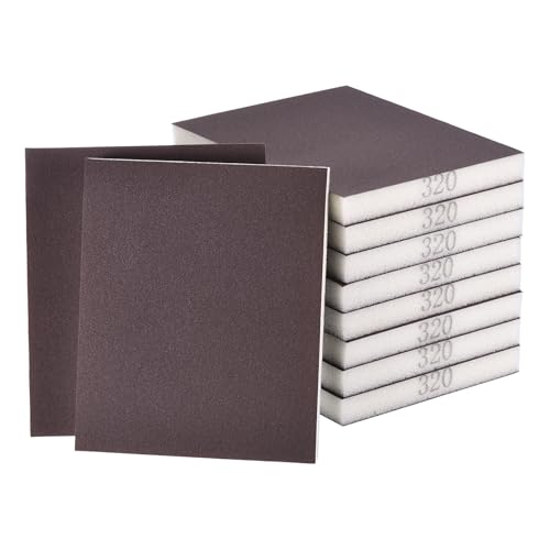 10Pcs 320Grit Double-Sided Sanding Sponges, Washable & Reusable - size: 320Grit