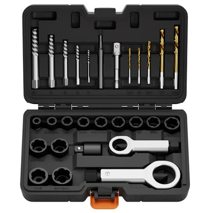 28PCS Bolt Extractor Set, Impact Nut/Bolt Removal Drill Kit - size: 28-Piece Extractor Set
