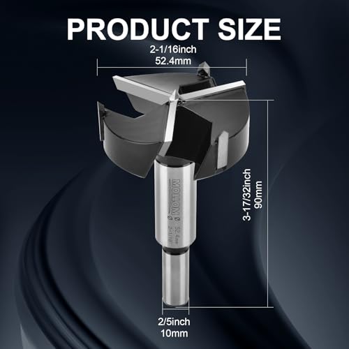 Mollom 52.4mm (2-1/16") Triple Flute Carbide Forstner Drill Bit - size: 52.4mm | 2-1/16"
