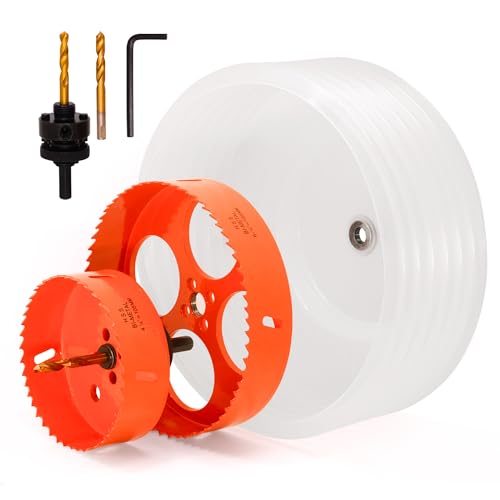 4-1/8" & 6-1/8" Hole Saw with Dust Bowl for Recessed Lights, Can Lighting - size: 4-1/8&6-1/8 inch