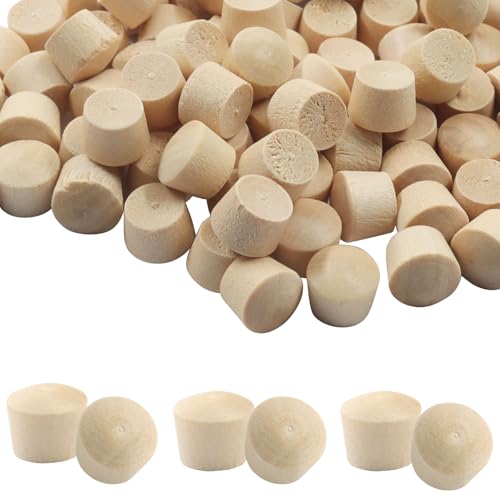 200 Pcs 3/8 Inch Wood Plugs Flat Head Wooden Hole Plugs