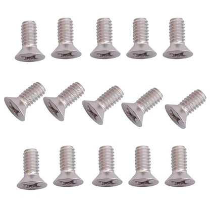 100 Pack 12-24 x 1/2" Silver Flat Head Machine Screws, Full Thread - color: Silver