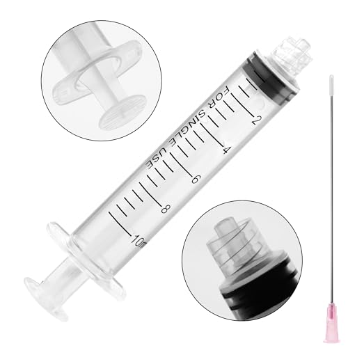 10ml Glue Applicator Syringes with 18G 4 Inch Blunt Tip Long Needle and Cap - size: 10ml