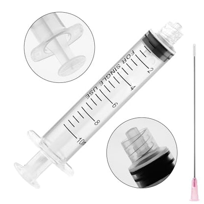 10ml Glue Applicator Syringes with 18G 4 Inch Blunt Tip Long Needle and Cap - size: 10ml