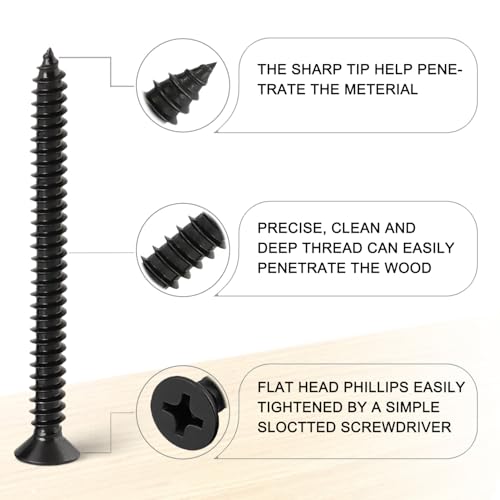 440PCS Wood Screws Assortment Kit, #4 Self Tapping Screw Set (9 Sizes) - size: CSQ235 M3