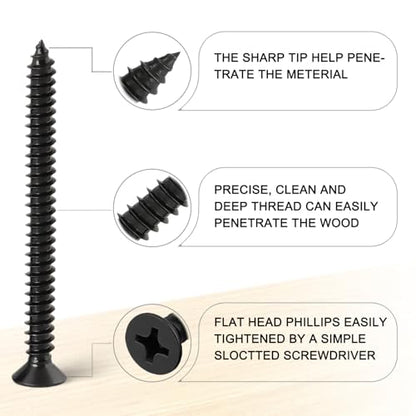 440PCS Wood Screws Assortment Kit, #4 Self Tapping Screw Set (9 Sizes) - size: CSQ235 M3