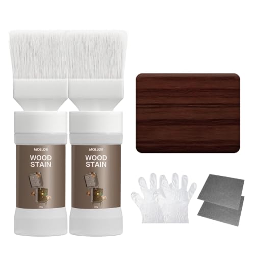 Wood Stain and Sealer, Built‑in Brush, Dark Oak, 2 Pack, 10.6 Oz - color: Dark Oak, size: 2 Pack