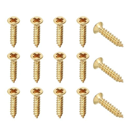 Brass Wood Screws Self Tapping Screws, M2 x 10 mm Flat Cross Head Fit for Door Hinges Electronics Furniture (100 Pack, Gold Tone) - size: M2 x 10 mm