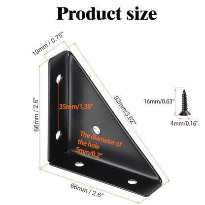 L&M Trapeziform Angle Brackets 4 PCS , Shelf Brackets Heavy Duty Triangular Bracket Fastener, Cold Rolled Steel Braces Joining Support for Desk Bed Edge，Furniture Fastening - size: General-Bracket
