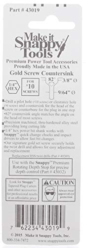 Make it Snappy Tools 9/64 Inch x 3/8 Inch Countersink #43019 - size: 9/64" x 3/8"