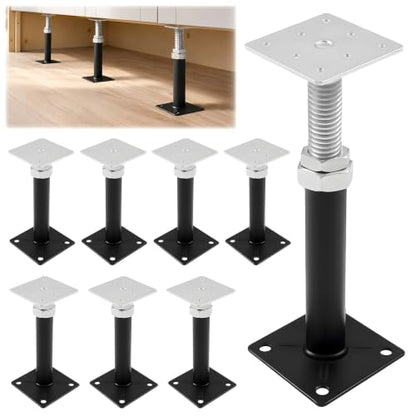 8 Pcs House Floor Jacks, 5" to 8" Adjustable Height - size: 5" to 8"