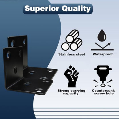25PCS L Brackets, 2.6" 304 Stainless Steel Brackets, Black - size: 25PCS-2.6'' L Brackets