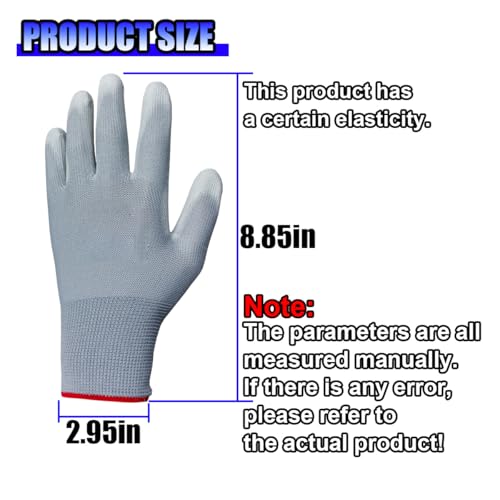 Anti-Static Work Gloves, Nylon Vinyl Wrap Gloves (2Pairs) - size: 2Pairs